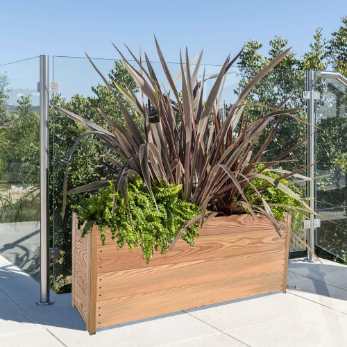 Wooden Balcony Narrow Planters